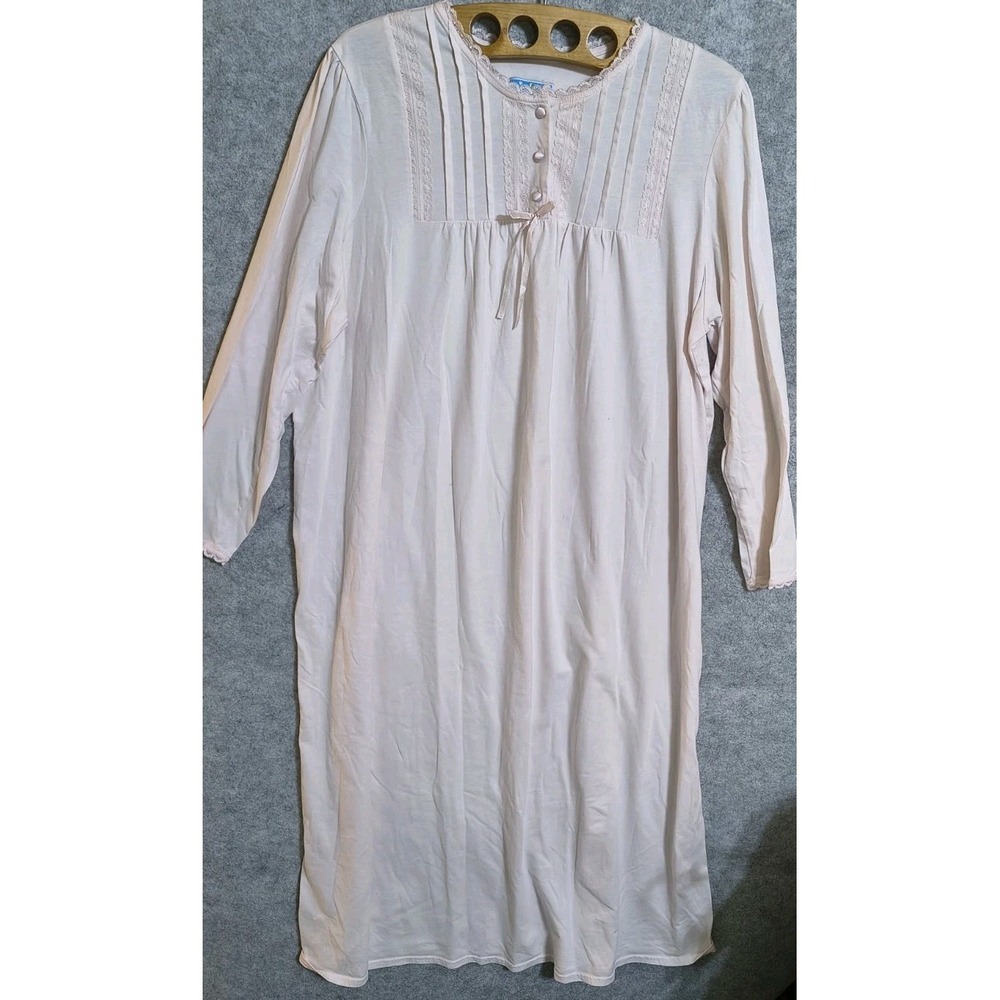 Sonoma Women's Nightgown XL Soft Brushed Cotton Algodon Fabric Long Sleeves EUC